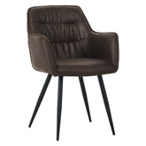 Manila Eetkamerstoel - Donkerbruin Microfiber